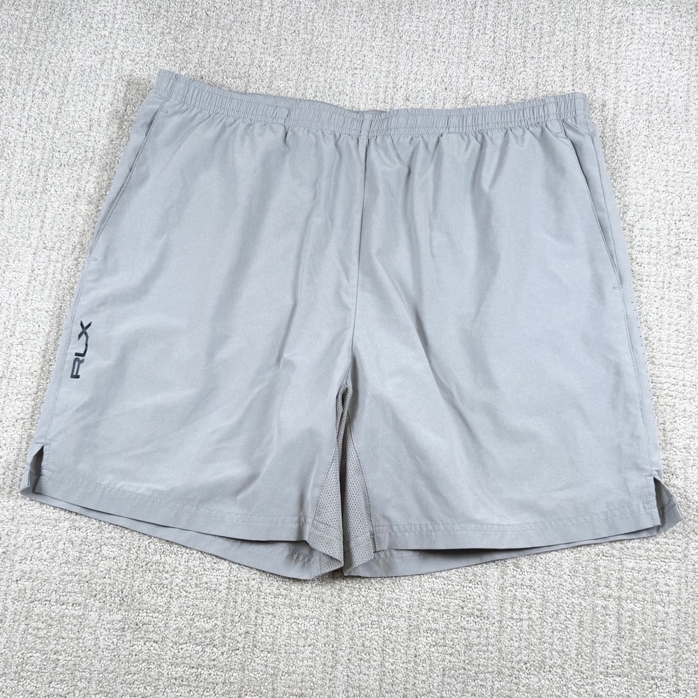 RLX Ralph Lauren Mens 2XL Gray 7" Performance Lined Athletic Training Shorts